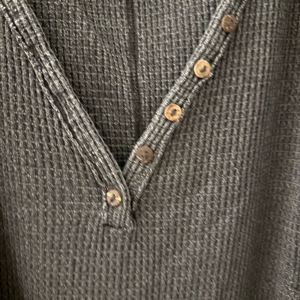 We The Free Gray Waffle Knit Top - Picture 2 of 8
